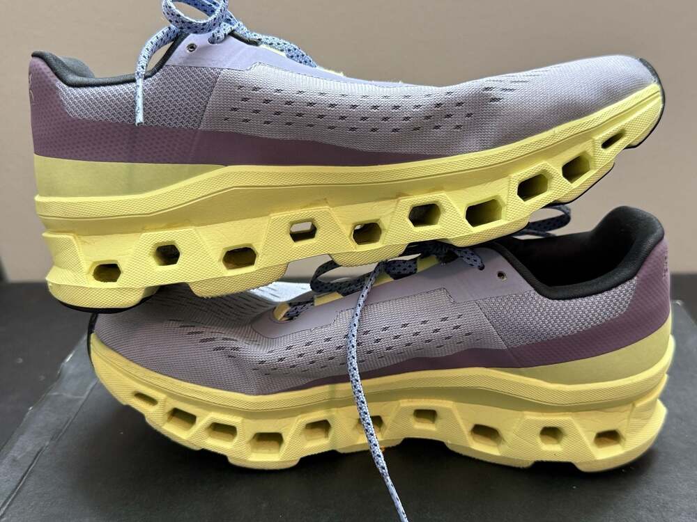 On Cloudmonster Lavender Hay Women's Running Shoes Size 8.5 - Picture 5 of 10